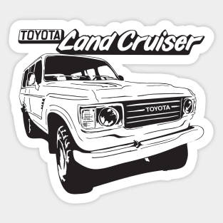 Hand-drawn FJ60 Toyota Landcruiser in black Sticker